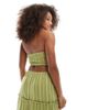 Wednesday's Girl Wednesday's Girl striped bandeau top in green - part of a set - 4