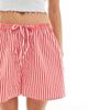 Wednesday's Girl Wednesday's Girl striped boxer style short in red - part of a set - 3
