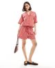 Wednesday's Girl Wednesday's Girl striped boxy shirt in red - part of a set - 3