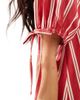 Wednesday's Girl Wednesday's Girl striped puff sleeve mini dress in red - 2