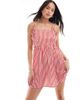 Wednesday's Girl Wednesday's Girl striped tie shoulder cami dress in red - 2