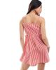 Wednesday's Girl Wednesday's Girl striped tie shoulder cami dress in red - 3