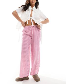 Wednesday's Girl Wednesday's Girl striped wide leg pants in pink