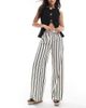 Wednesday's Girl Wednesday's Girl striped wide leg pants in white - 1