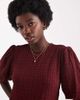 Wednesday's Girl Wednesday's Girl textured plaid puff sleeve midaxi dress in red - 2