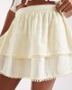 Wednesday's Girl Wednesday's Girl textured tiered mini skirt in cream-White - 2