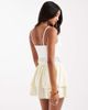 Wednesday's Girl Wednesday's Girl textured tiered mini skirt in cream-White - 3