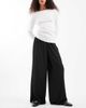 Wednesday's Girl Wednesday's Girl tie waist satin wide leg pants spot jacquard in black-Brown - 1