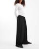 Wednesday's Girl Wednesday's Girl tie waist satin wide leg pants spot jacquard in black-Brown - 2