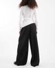Wednesday's Girl Wednesday's Girl tie waist satin wide leg pants spot jacquard in black-Brown - 3