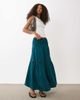Wednesday's Girl Wednesday's Girl tiered floaty midaxi skirt in teal-Blue - 1
