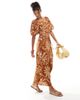 Wednesday's Girl Wednesday's Girl tile floral midaxi skirt in brown - part of a set - 1