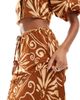 Wednesday's Girl Wednesday's Girl tile floral midaxi skirt in brown - part of a set - 4