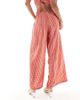 Wednesday's Girl Wednesday's Girl tile print wide leg beach pants in red - 2