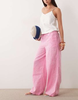 Wednesday's Girl Wednesdays Girl wide leg pants in hot pink