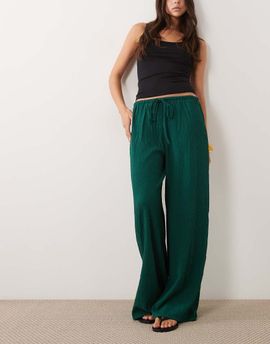 Wednesday's Girl Wednesday's Girl wide leg pants in pineneedle-Green