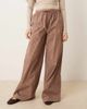 Wednesday's Girl Wednesday's Girl wide leg pinstripe pants in brown stripe-Gray - 1