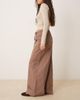 Wednesday's Girl Wednesday's Girl wide leg pinstripe pants in brown stripe-Gray - 2