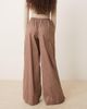 Wednesday's Girl Wednesday's Girl wide leg pinstripe pants in brown stripe-Gray - 3