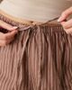 Wednesday's Girl Wednesday's Girl wide leg pinstripe pants in brown stripe-Gray - 4