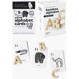 Wee Gallery Wee Gallery Wooden Alphabet Letters and Animal Alphabet Cards Bundle 