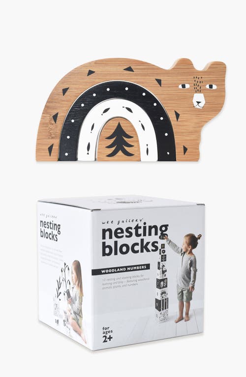 Wee Gallery Wee Gallery Woodland Nesting Blocks and Wooden Nesting Bear Bundle 