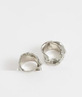 Weekday Weekday abstract rings 2-pack in silver tone