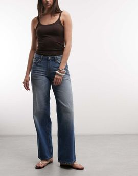 Weekday Weekday Ample low rise baggy fit jeans in high contrast vintage style blue wash