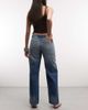 Weekday Weekday Ample low rise baggy fit jeans in high contrast vintage style blue wash - 3