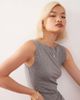 Weekday Weekday Annie super soft boat neck tank top in gray melange - 2