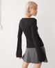 Weekday Weekday Annie super soft long sleeve boat neck top in black - 3