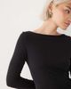 Weekday Weekday Annie super soft long sleeve boat neck top in black - 4