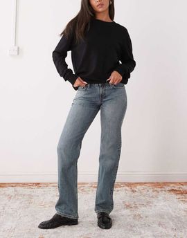 Weekday Weekday Arrow low waist straight leg jeans in blue