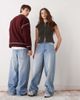 Weekday Weekday Astro Unisex low rise baggy fit jeans in dark blue wash - 3
