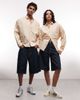 Weekday Weekday Astro Unisex low rise baggy fit jorts in blue rinse - 1