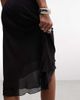 Weekday Weekday asymmetric chiffon midi skirt with double layer in black - 4