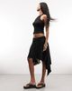 Weekday Weekday asymmetric draping midi wrap skirt in black - 1