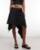 Weekday Weekday asymmetric draping midi wrap skirt in black - 2
