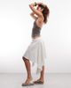 Weekday Weekday asymmetric draping midi wrap skirt in light beige-Blonde - 1