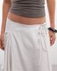 Weekday Weekday asymmetric draping midi wrap skirt in light beige-Blonde - 3