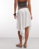 Weekday Weekday asymmetric draping midi wrap skirt in light beige-Blonde - 4