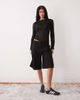 Weekday Weekday asymmetric long sleeve mesh top with seam detailling in black - 2