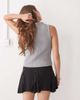 Weekday Weekday asymmetric mini skirt with contrast satin detail in black - 2
