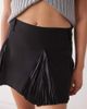 Weekday Weekday asymmetric mini skirt with contrast satin detail in black - 4