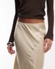 Weekday Weekday asymmetric satin skirt in beige-Blonde - 3