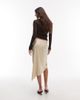 Weekday Weekday asymmetric satin skirt in beige-Blonde - 4