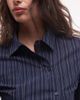 Weekday Weekday asymmetric shirt with slit detail in dark blue stripe - 3