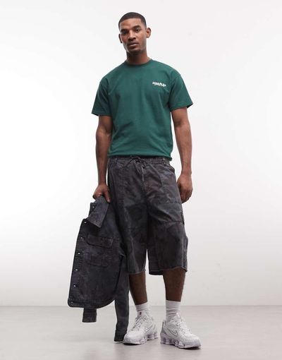 Weekday Weekday baggy cargo shorts in navy camo print - part of a set
