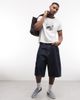 Weekday Weekday baggy long denim shorts in dark blue - 1