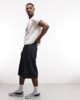 Weekday Weekday baggy long denim shorts in dark blue - 3